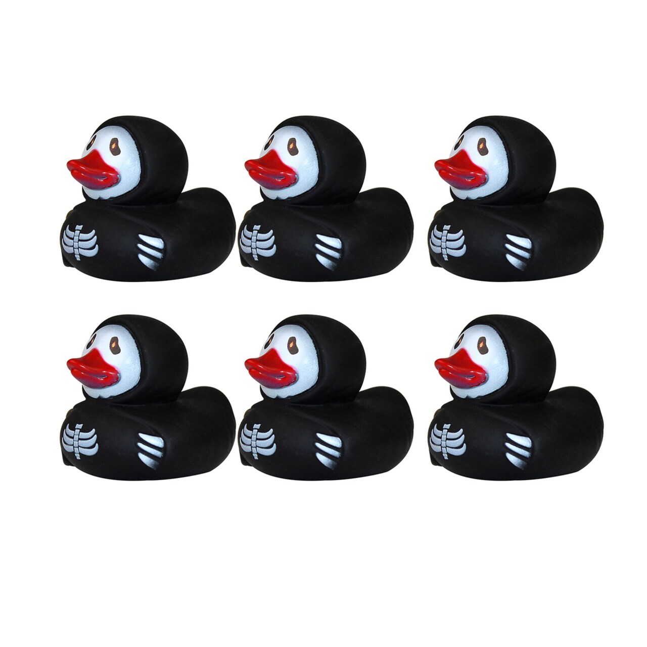 6Pcs Halloween Horror Rubber Duck With Pressable Ghost Face Spooky Ghost Duck For Indoor Outdoor Party Decorations